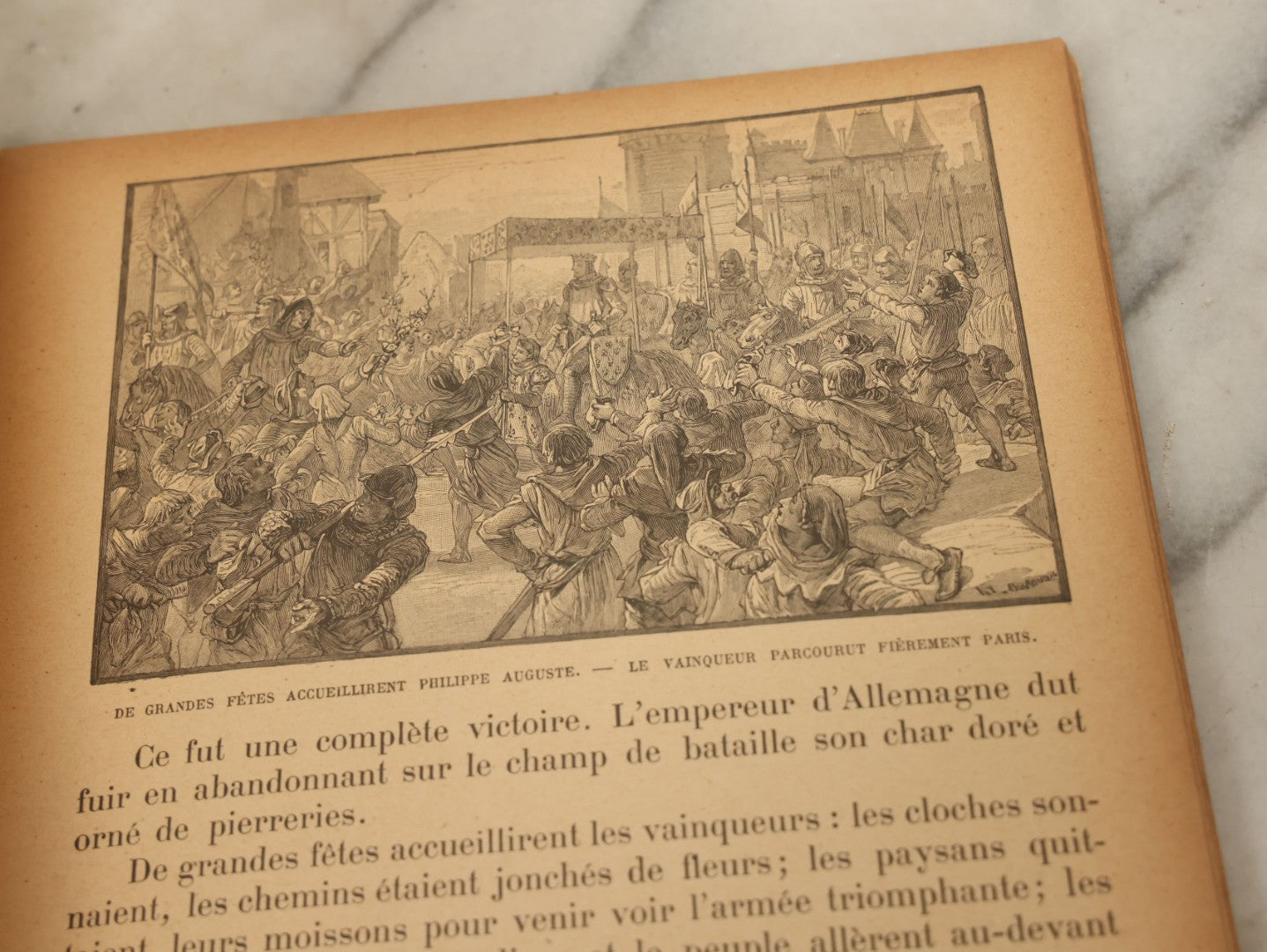 Lot 139 - Grouping Of Six Antique Children's Books Including "Mon Histoire De France," "The Overall Boys," "The Vineyard," "Nursery Rhymes," And Others, Fair To Poor Condition 