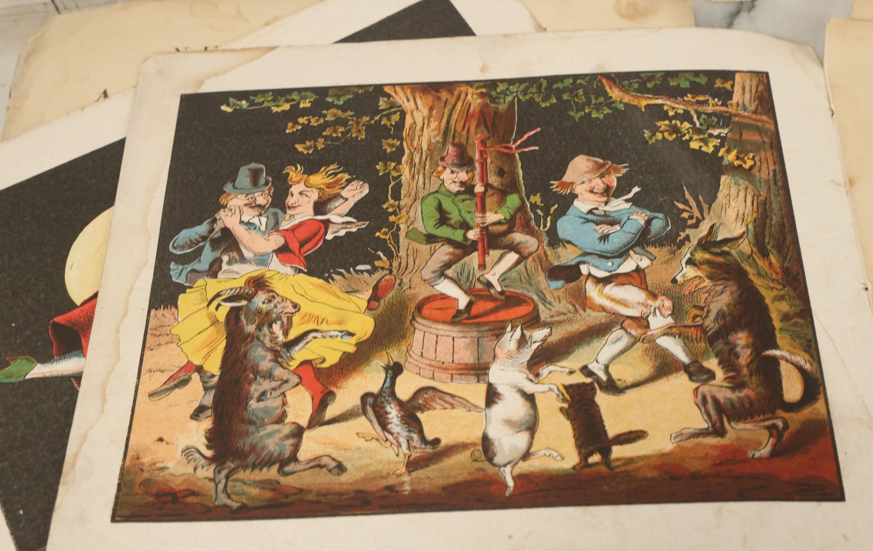 Lot 139 - Grouping Of Six Antique Children's Books Including "Mon Histoire De France," "The Overall Boys," "The Vineyard," "Nursery Rhymes," And Others, Fair To Poor Condition 