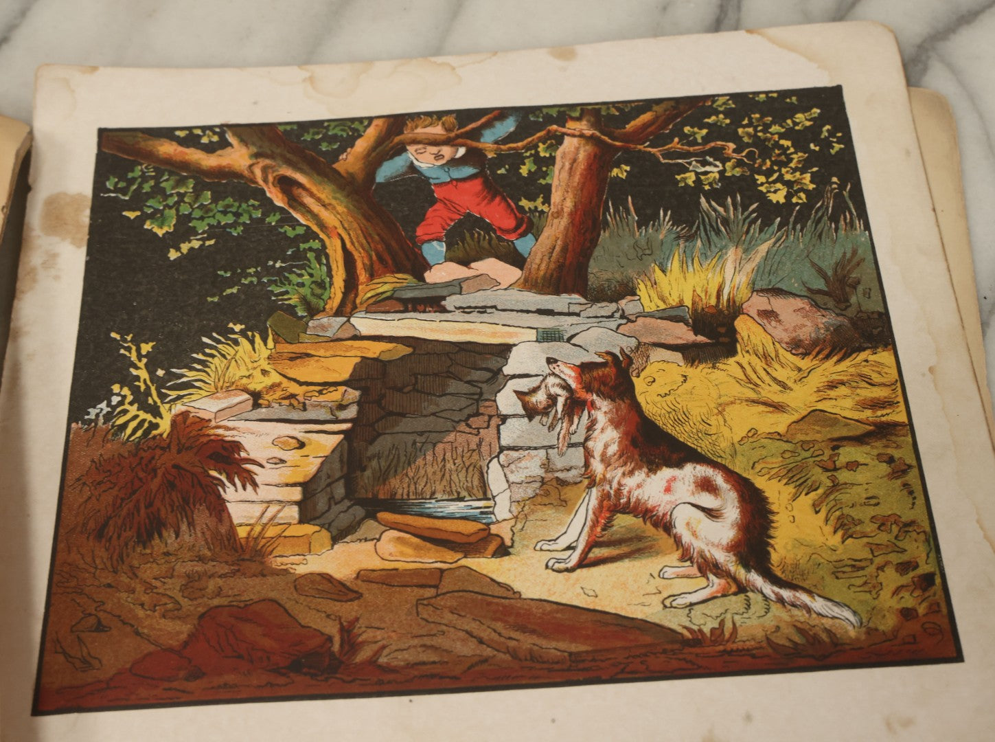 Lot 139 - Grouping Of Six Antique Children's Books Including "Mon Histoire De France," "The Overall Boys," "The Vineyard," "Nursery Rhymes," And Others, Fair To Poor Condition 