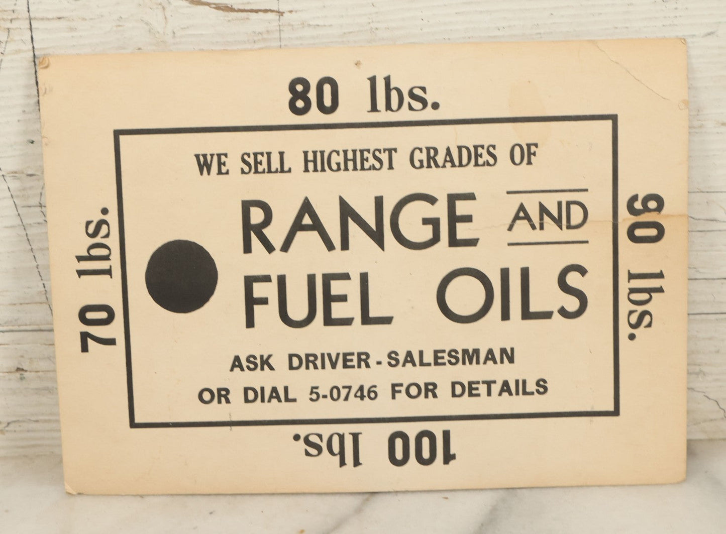 Lot 141 - Antique Nelson Ice Co. Advertising Placard, Ice And Highest Grades Of Range And Fuel Oils, As Found, Creased And Torn