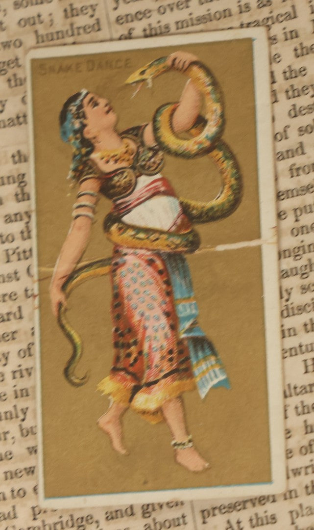 Lot 142 - Grouping Of Mixed Antique Ephemera As Found Including Early Hand Colored Winter Engraving, Friends' Reading Room Association Card, Numerous Tobacco Cards, Die Cuts, Etc., Approximately 35+ Pieces