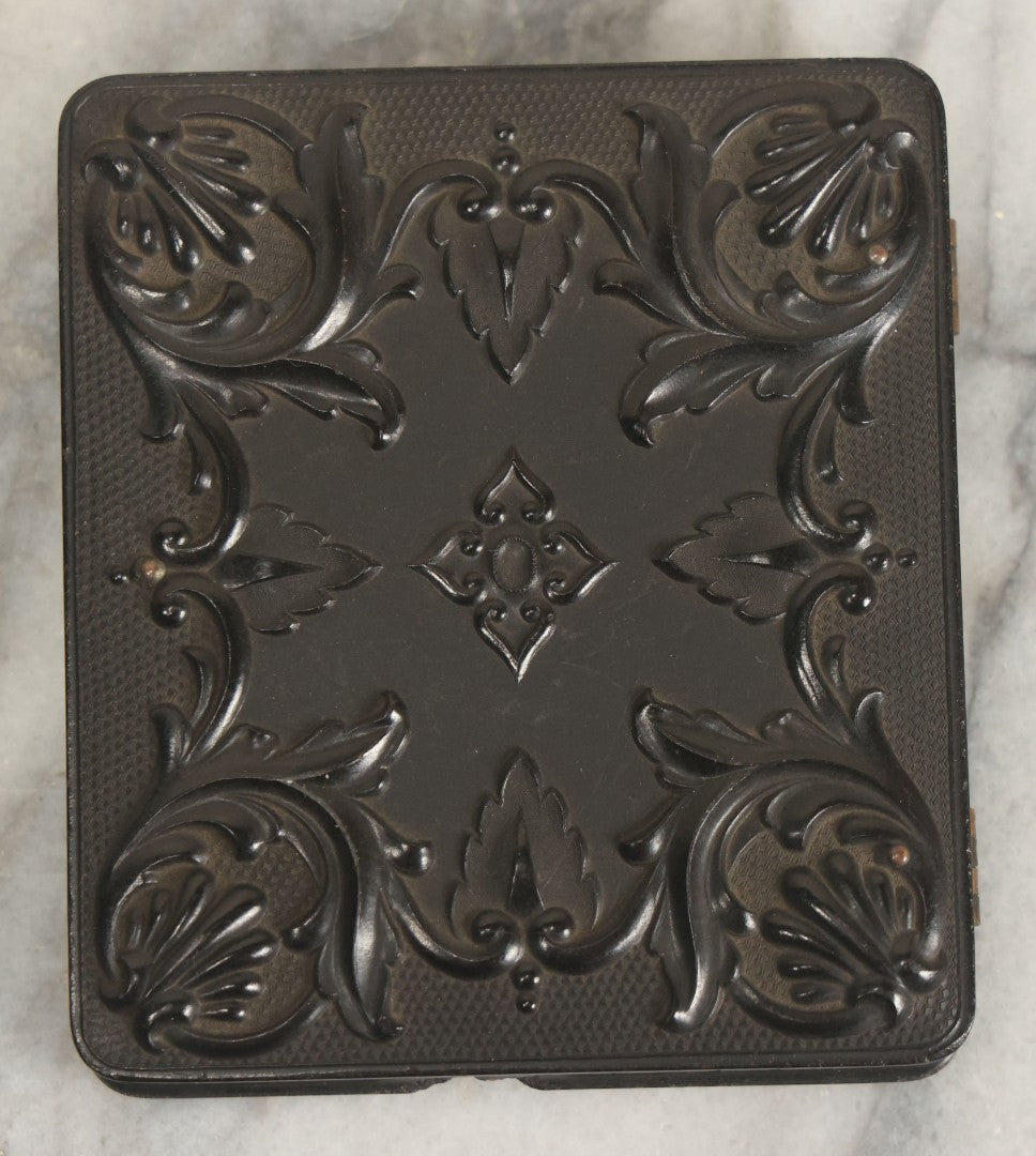 Lot 013 - Antique 1/6th Plate Daguerreotype Photograph Of A Young Girl In A White Dress Holding Her Hand To Her Chest, In Thermoplastic Case Manufactured By Hoolmes, Booth, & Haydens' Daguerreotype, Photographic, And Ambrotype Goods