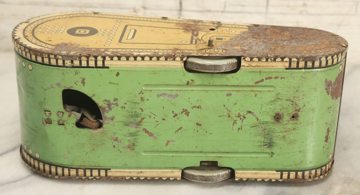 Lot 020 - Pair Of Vintage Tin Lithograph Toy Tanks Manufactured By Marx Toys, Fair Condition, Both Have Damage