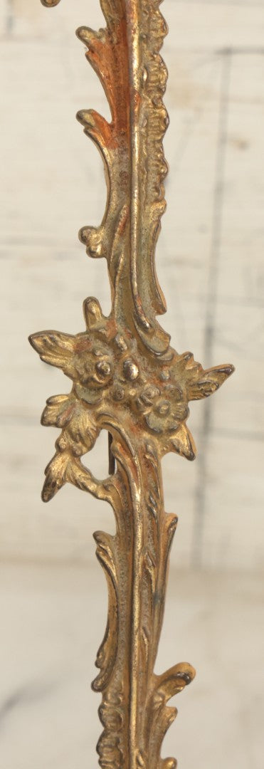 Lot 021 - Antique Brass Ormolu Ornate Rococo Baroque Picture Frame, No Glass In Frame, Overall Dimensions 9-1/2"W x 15-3/8"H, Frame Will Accept 7"W x 10"H