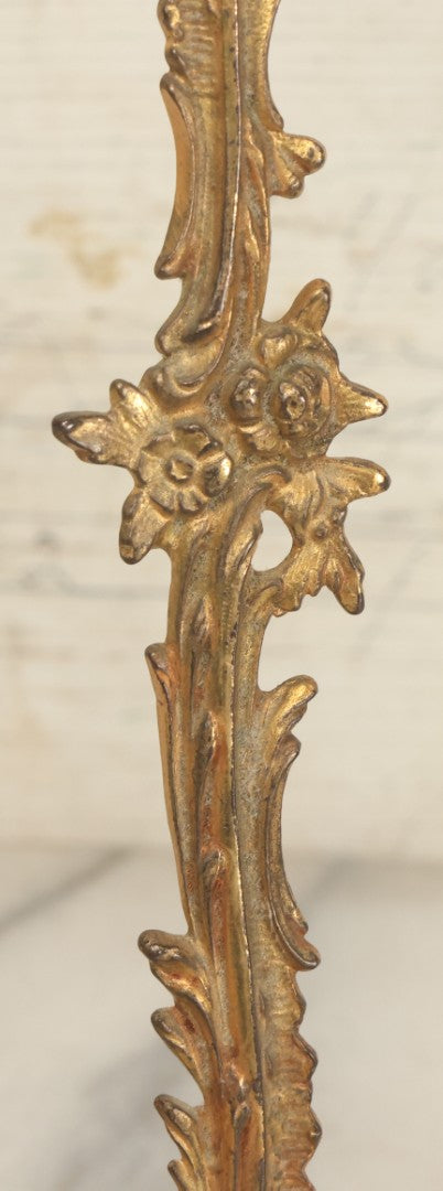 Lot 021 - Antique Brass Ormolu Ornate Rococo Baroque Picture Frame, No Glass In Frame, Overall Dimensions 9-1/2"W x 15-3/8"H, Frame Will Accept 7"W x 10"H