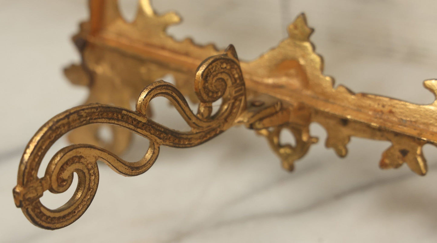 Lot 021 - Antique Brass Ormolu Ornate Rococo Baroque Picture Frame, No Glass In Frame, Overall Dimensions 9-1/2"W x 15-3/8"H, Frame Will Accept 7"W x 10"H