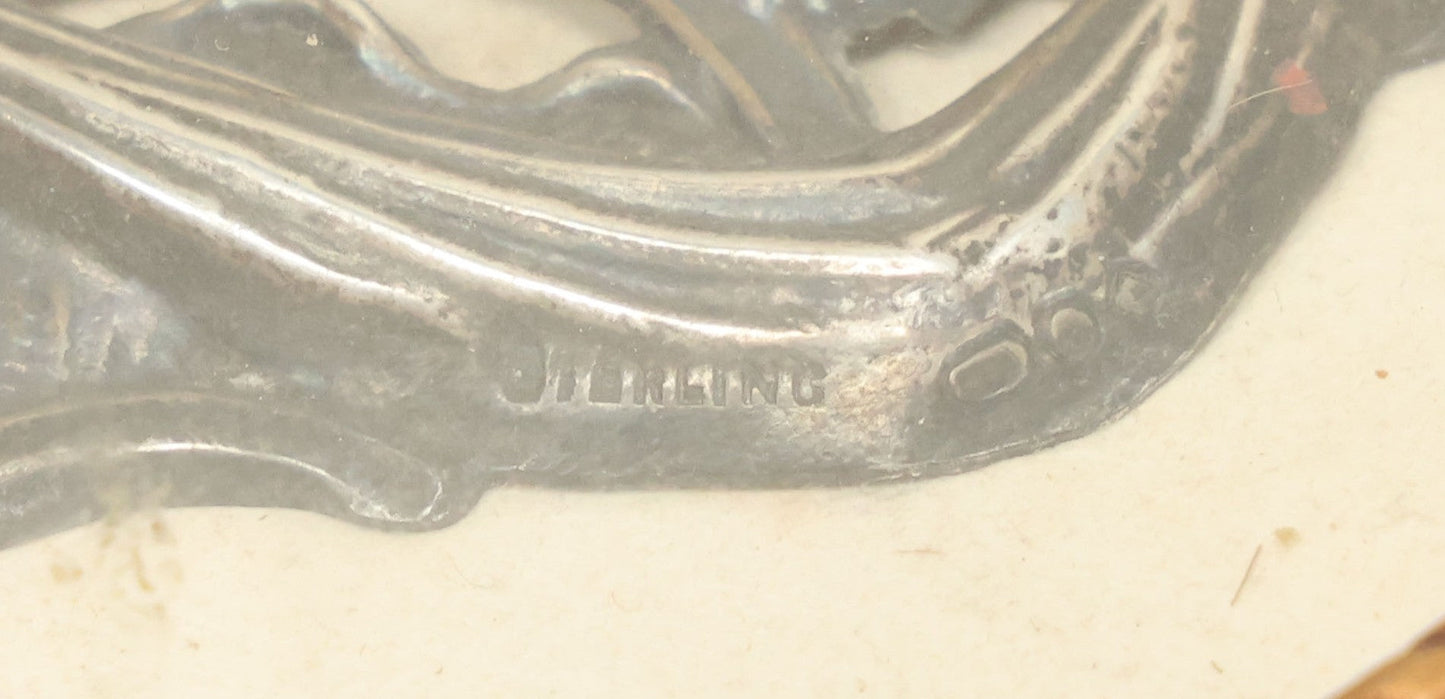 Lot 022 - Antique Sterling Silver Repoussé Gothic Revival Art Nouveau Frame Front With Numerous Green Man Motifs, Framed Behind Glass, Approximately 2.8 Troy Ounces