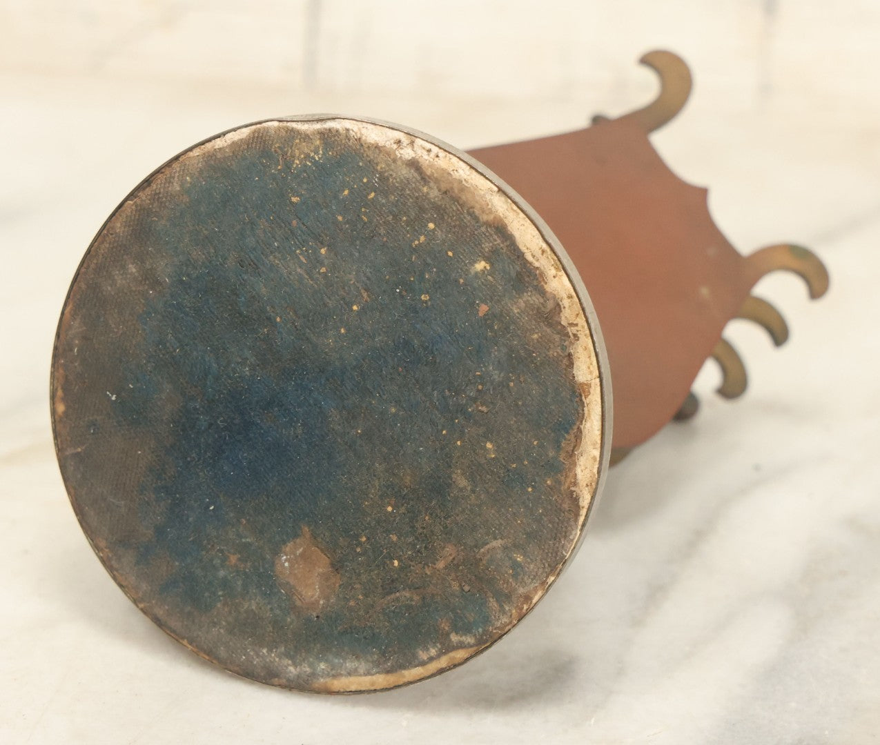 Lot 023 - Antique Figural Sheet Music Or Letter Holder With Cherub Playing Flute Motif, Cast Spelter / Brass