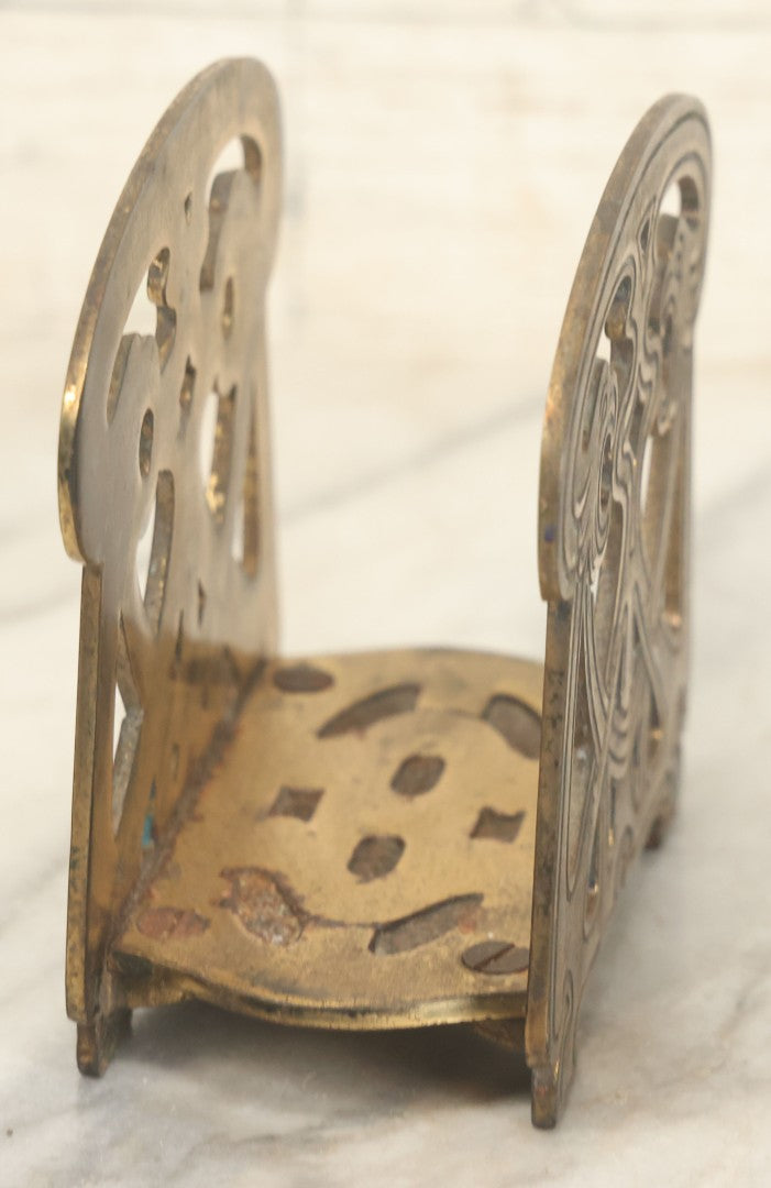 Lot 024 - Antique Cast Brass Art Deco Napkin Or Letter Holder With Griffin Motif