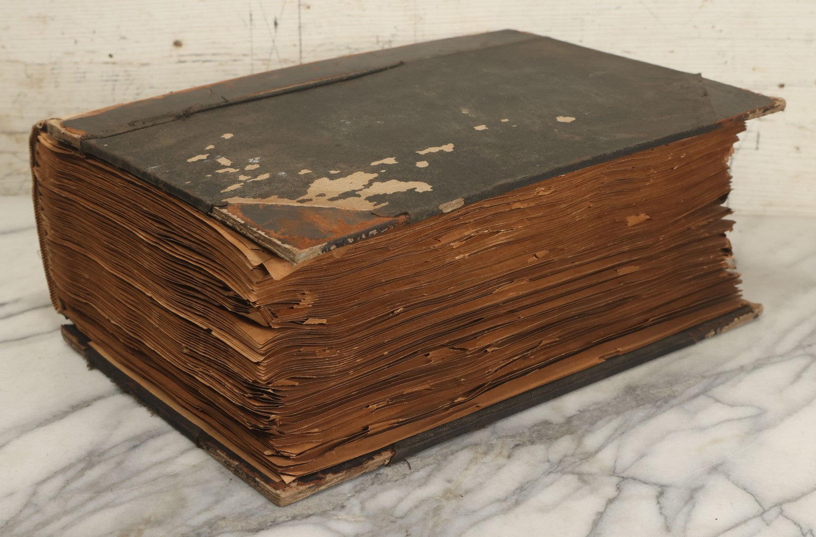 Lot 031 - Antique Sample Fabric Wool Swatch Book From Calumet Woolen Co., Styles No. And/Or Great River Woolen Co., Styles No. 6107-7785, Containing Dozens Of Fabric Samples, Missing Spine Covering, Circa 1894 