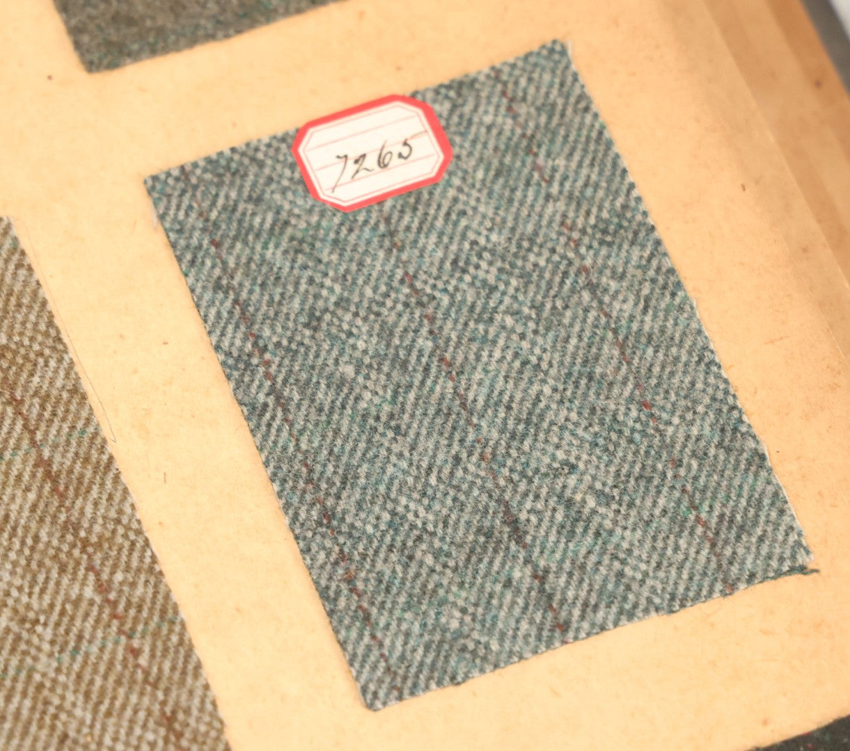 Lot 031 - Antique Sample Fabric Wool Swatch Book From Calumet Woolen Co., Styles No. And/Or Great River Woolen Co., Styles No. 6107-7785, Containing Dozens Of Fabric Samples, Missing Spine Covering, Circa 1894 