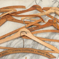 Lot 033 - Grouping Of Eleven Vintage And Antique Wooden Advertising Clothes Hangers (Full List Of Brands & Companies In Product Description)