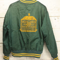 Lot 035 - Vintage South Shore Antique Auto Club Inc., Varsity Jacket, Green With Yellow Striping, Green And White Plaid Interior, Missing Tag, Small Size (Measurements In Description)