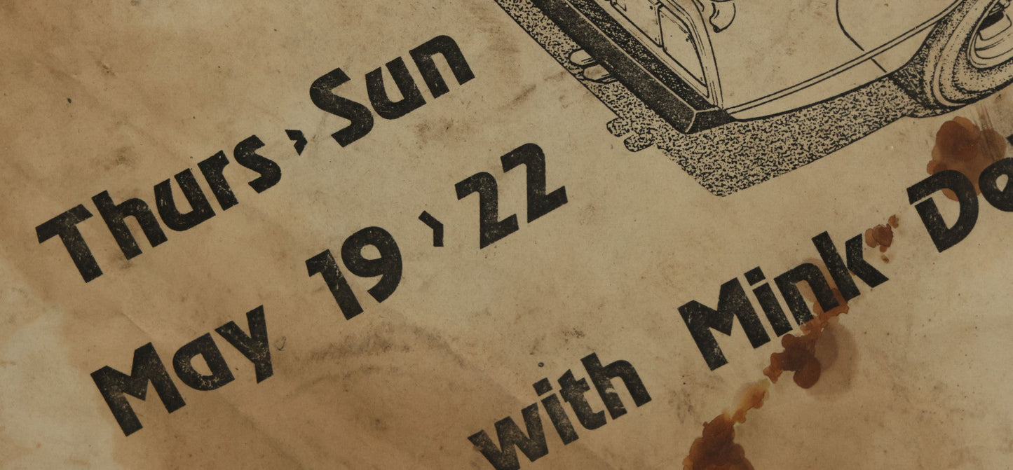 Lot 042 - Vintage Concert Flyer Poster, The Cars With Mink Deville At The Rat (The Rathskeller), 528 Commonwealth Avenue, Kenmore Square, Boston, Thursday, May 19 - Sunday, May 22, 1977, Boston Rock & Roll, Framed