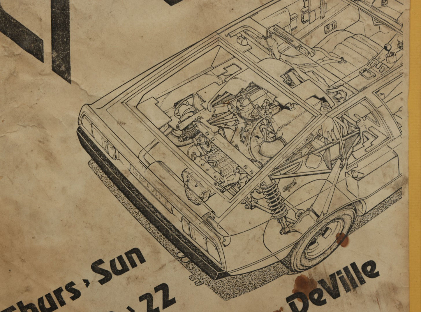 Lot 042 - Vintage Concert Flyer Poster, The Cars With Mink Deville At The Rat (The Rathskeller), 528 Commonwealth Avenue, Kenmore Square, Boston, Thursday, May 19 - Sunday, May 22, 1977, Boston Rock & Roll, Framed