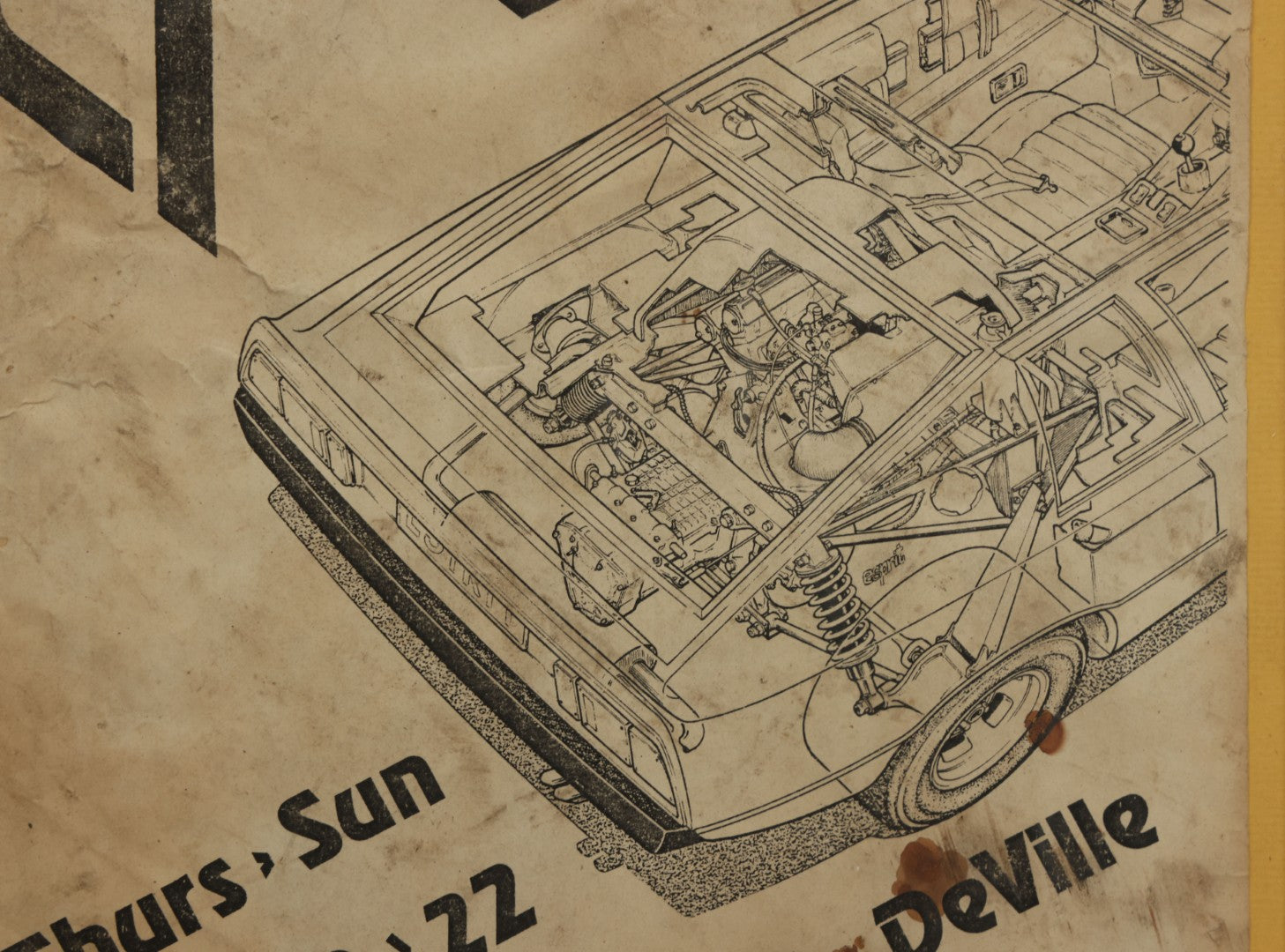 Lot 042 - Vintage Concert Flyer Poster, The Cars With Mink Deville At The Rat (The Rathskeller), 528 Commonwealth Avenue, Kenmore Square, Boston, Thursday, May 19 - Sunday, May 22, 1977, Boston Rock & Roll, Framed