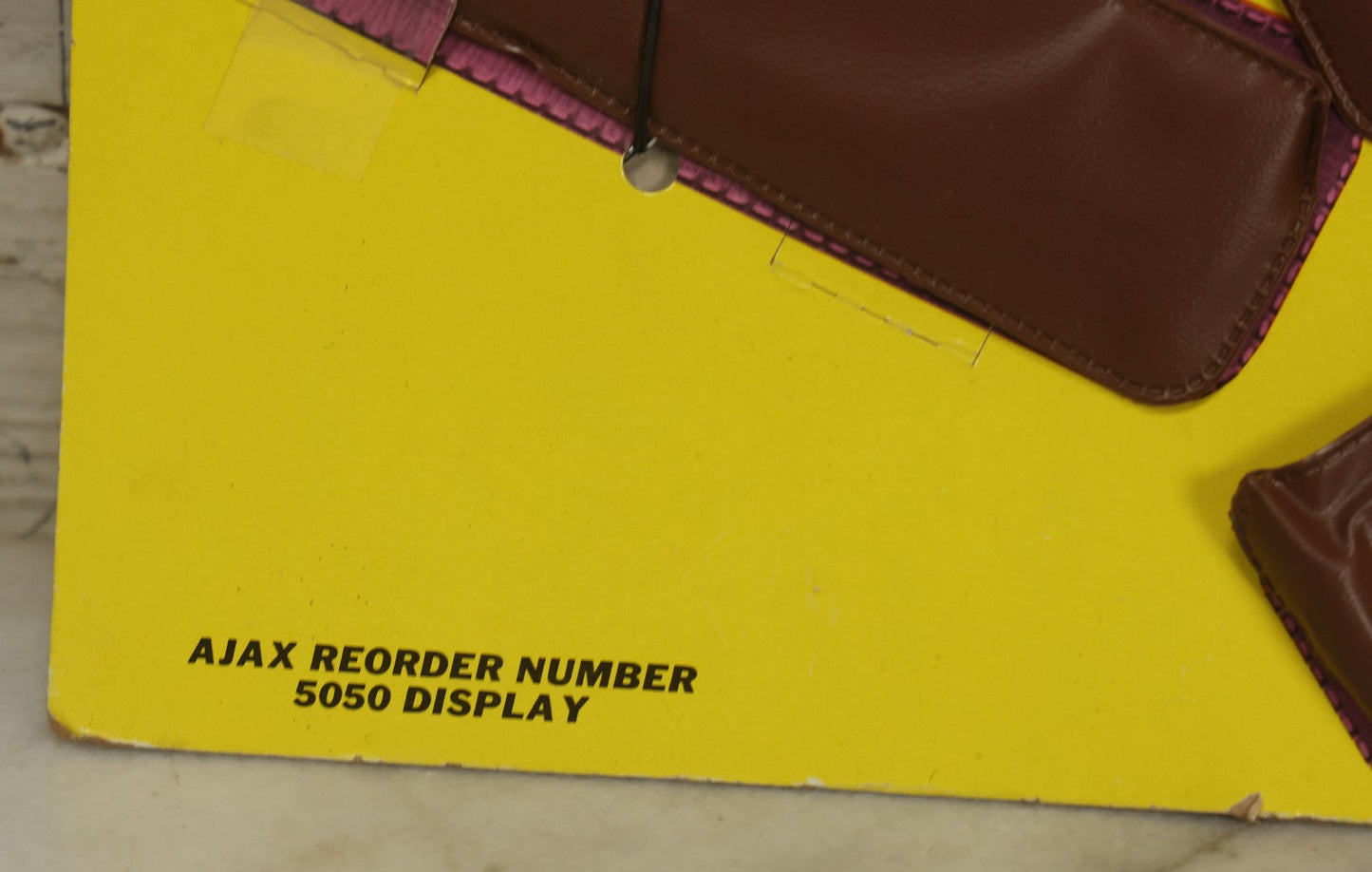 Lot 043 - Vintage Ajax Unbreakable Pocket Combs Supercomb Store Display With Nine Combs & Sleeves, Ajax Reorder Number 5050 Display, Double Sided A-Frame, Note Some Bonehead Put Tape All Over This