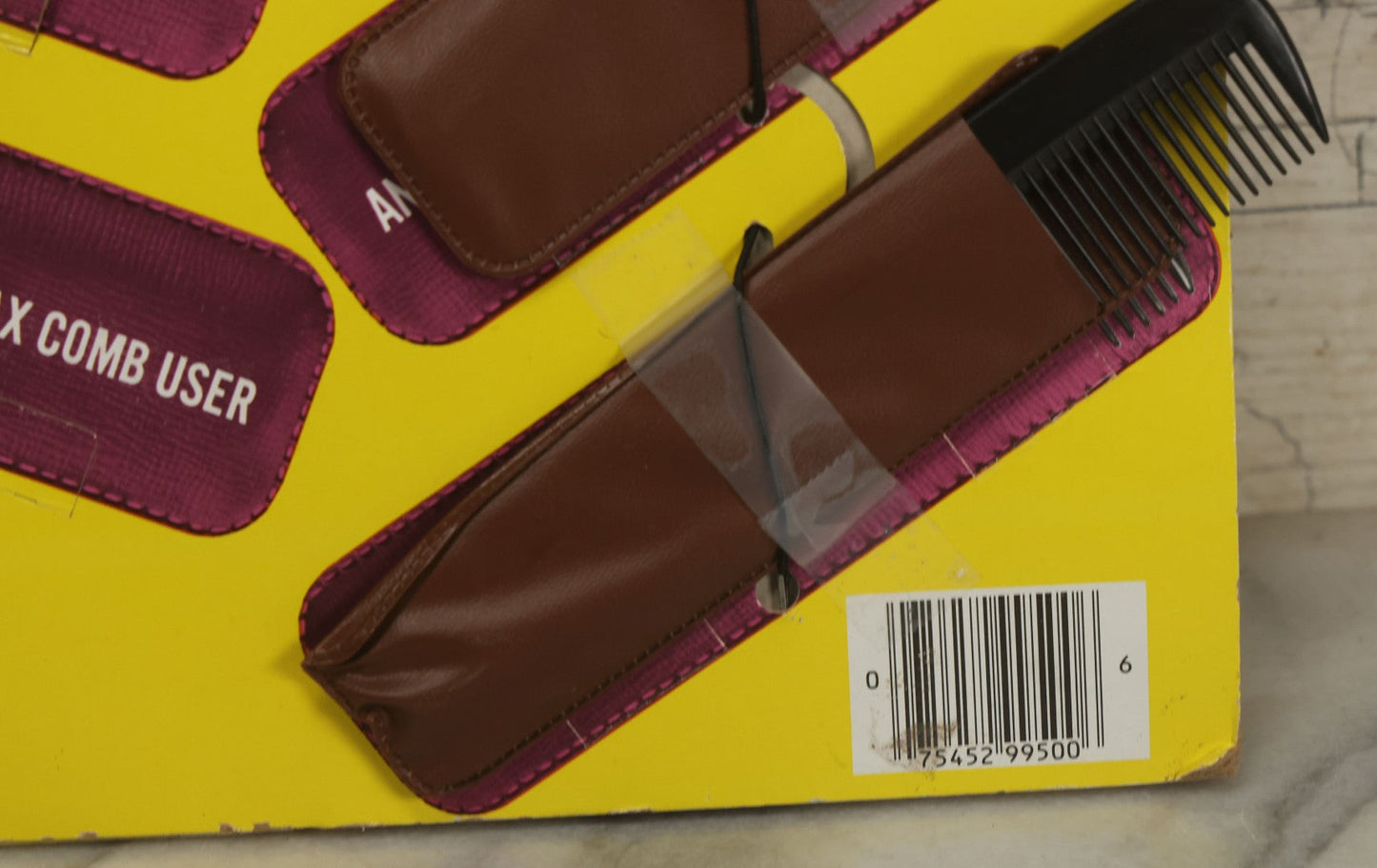 Lot 043 - Vintage Ajax Unbreakable Pocket Combs Supercomb Store Display With Nine Combs & Sleeves, Ajax Reorder Number 5050 Display, Double Sided A-Frame, Note Some Bonehead Put Tape All Over This