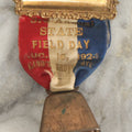 Lot 051 - Antique 3rd Annual State Field Day Red White And Blue Ribbon And Bell, Band's Grove, Rye, New Hampshire, August 16th, 1924