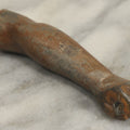 Lot 053 - Antique Cast Metal Statue Arm Fragment, As Found, With Remnants Of Wooden Attachment Joints, 4" Length
