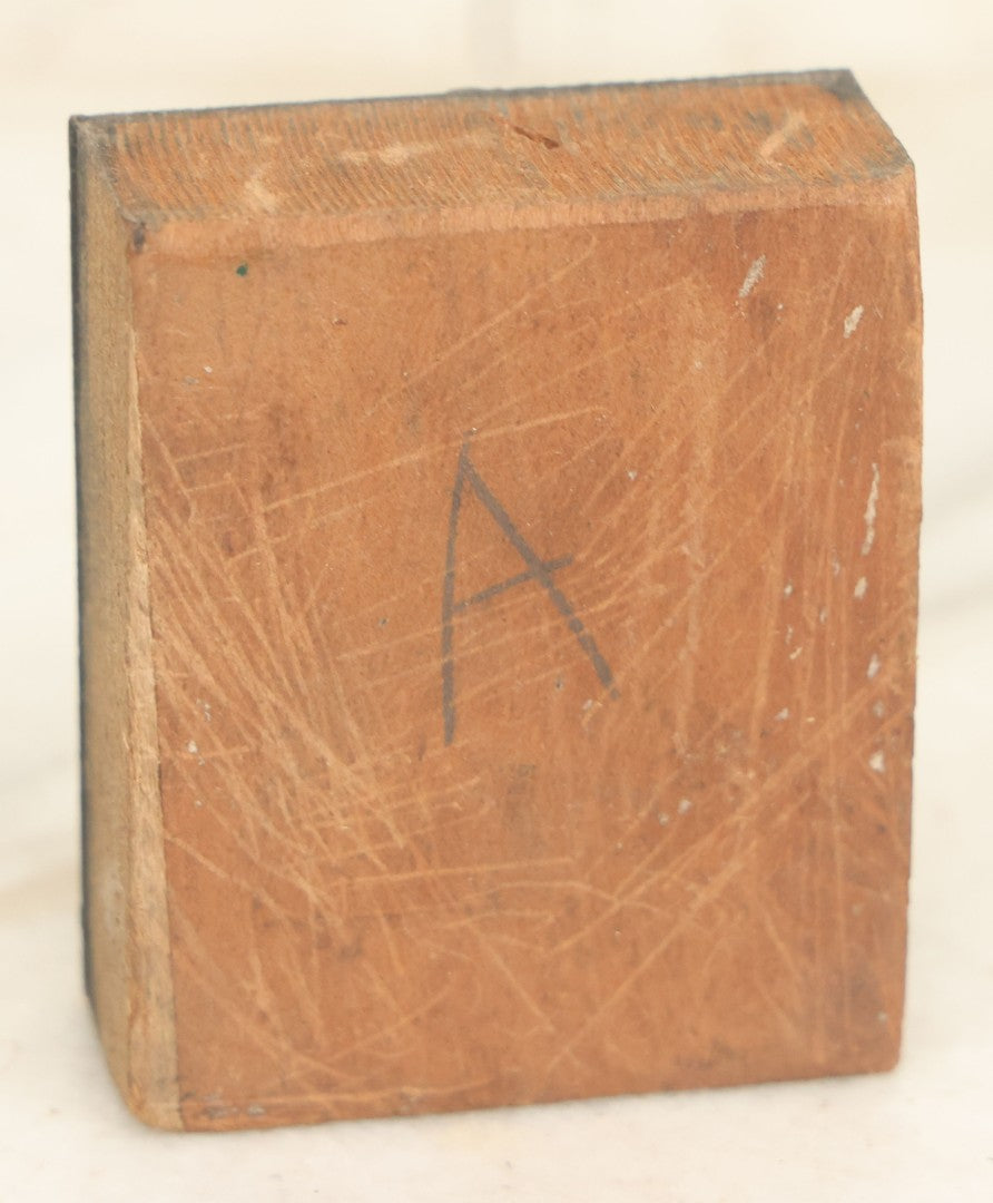 Lot 054 - Grouping Of Four Antique Or Vintage Printing Blocks Including Patriarchal Cross, Esoteric Priest, Toolkit With Hair Care Implements, And "Second Request"