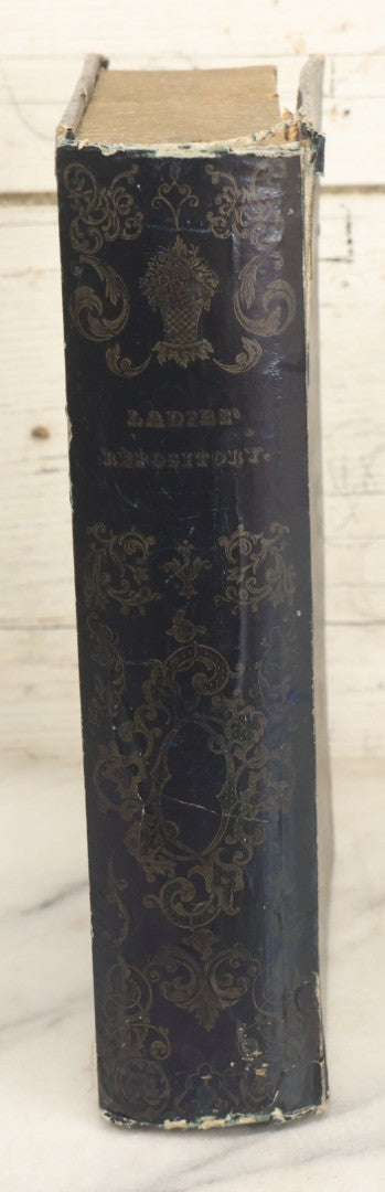 Lot 058 - Antique "Ladies' Repository" Faux Book Book-Safe With Original Key, Made Of Paper, Cardboard, And Wood