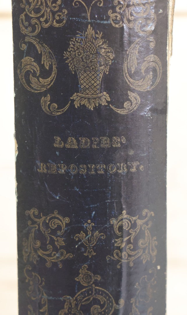 Lot 058 - Antique "Ladies' Repository" Faux Book Book-Safe With Original Key, Made Of Paper, Cardboard, And Wood