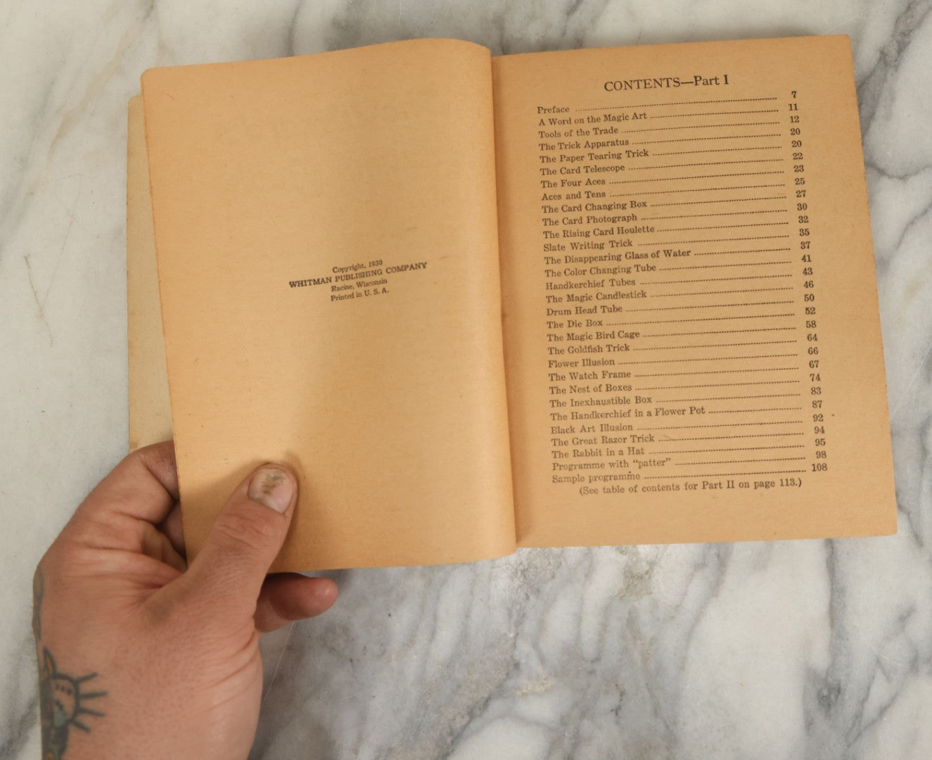 Lot 063 - Vintage "The Wizard's Magic Book" By Peter Adams, Copyright 1930, Whitman Publishing Company, Racine, Wisconsin, No. W-665