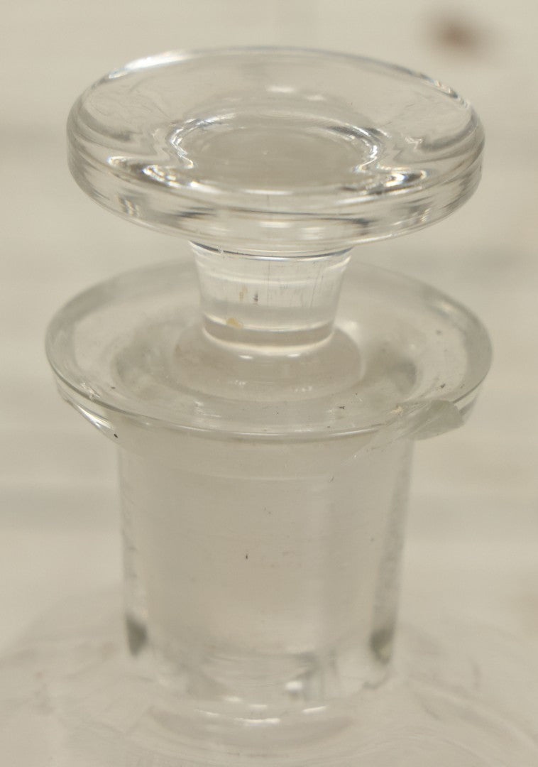 Lot 066 - Antique Whitall And Tatum Co. Glass Alcohol Apothecary Bottle Jar With Reverse Painted Glass Label, Note Chip To Lip Of Bottle, Crack In Label, 7" Height