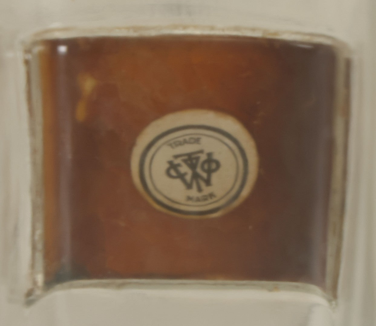 Lot 066 - Antique Whitall And Tatum Co. Glass Alcohol Apothecary Bottle Jar With Reverse Painted Glass Label, Note Chip To Lip Of Bottle, Crack In Label, 7" Height