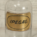 Lot 067 - Antique W.N. Walton Glass Ipecac Apothecary Bottle Jar With Reverse Painted Glass Label, Patented September 23, 1862, Note Chips To Stopper, 6-5/8" Height