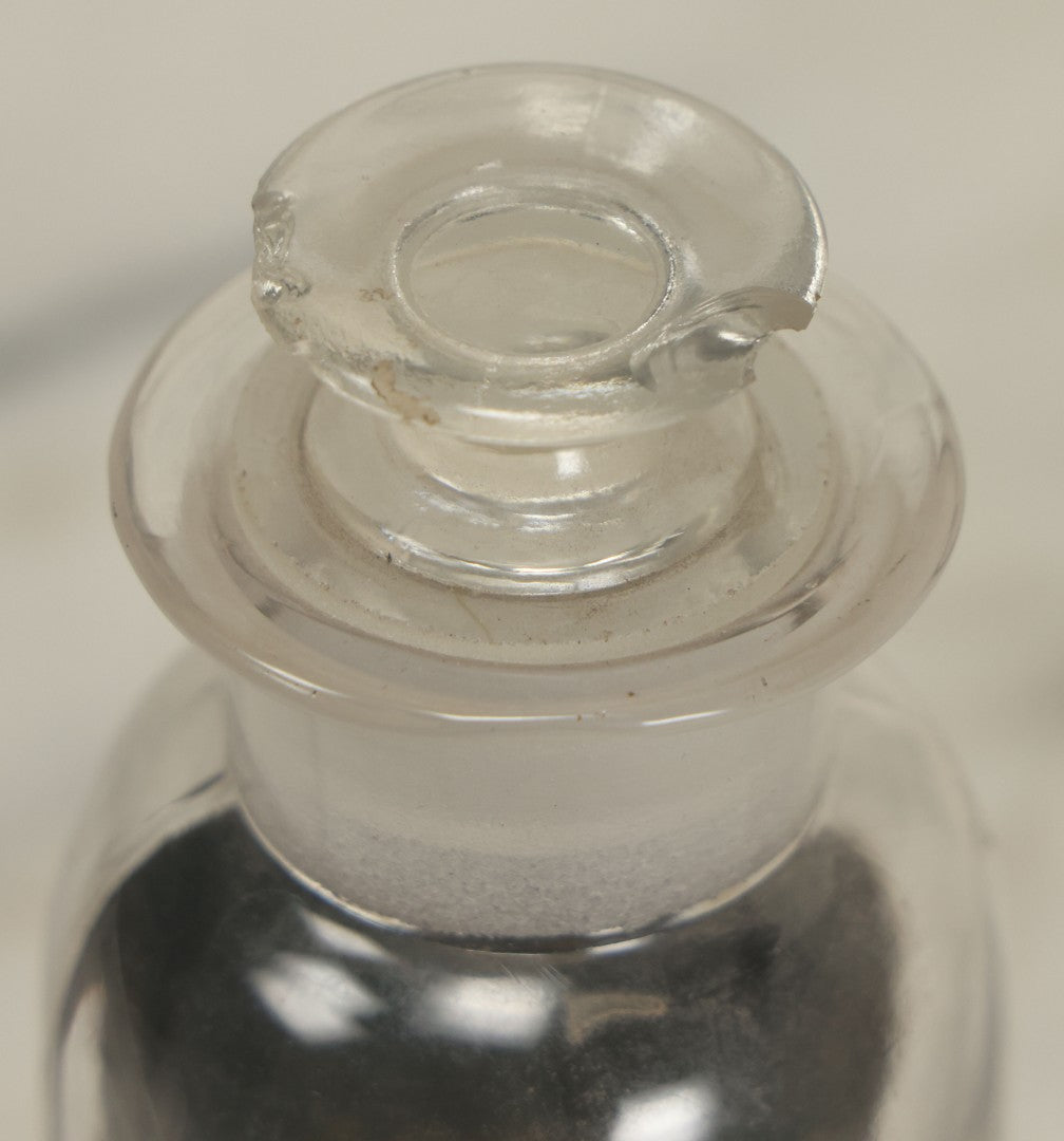 Lot 067 - Antique W.N. Walton Glass Ipecac Apothecary Bottle Jar With Reverse Painted Glass Label, Patented September 23, 1862, Note Chips To Stopper, 6-5/8" Height