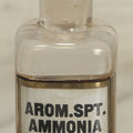 Lot 068 - Antique Glass Aromatic Spirit Of Ammonia (Arom. Spt. Ammonia) Apothecary Bottle With Reverse Painted Glass Label, Patented April 2, 1889, 4-1/2" Height