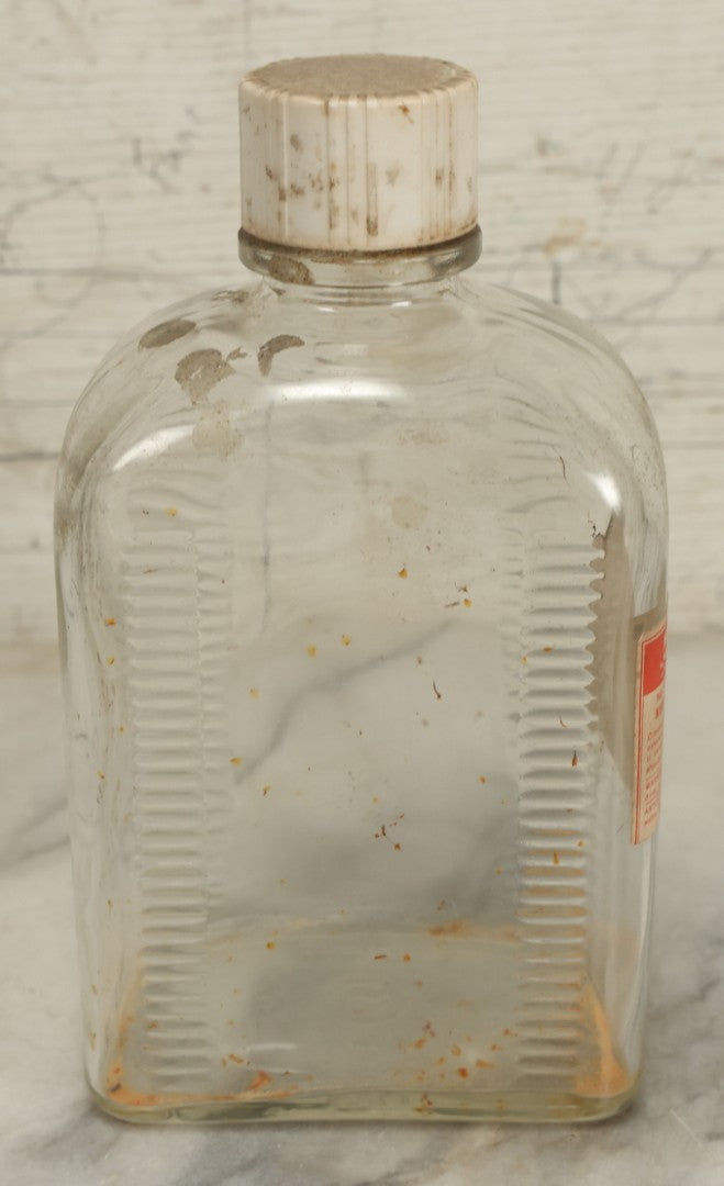 Lot 069 - Vintage Glass Pharmacy Jar Jug Bottle With Applied Paper Label, Completely Denatured Alcohol, Poison: Caution! With Skull And Crossbones, 7-5/8" Height