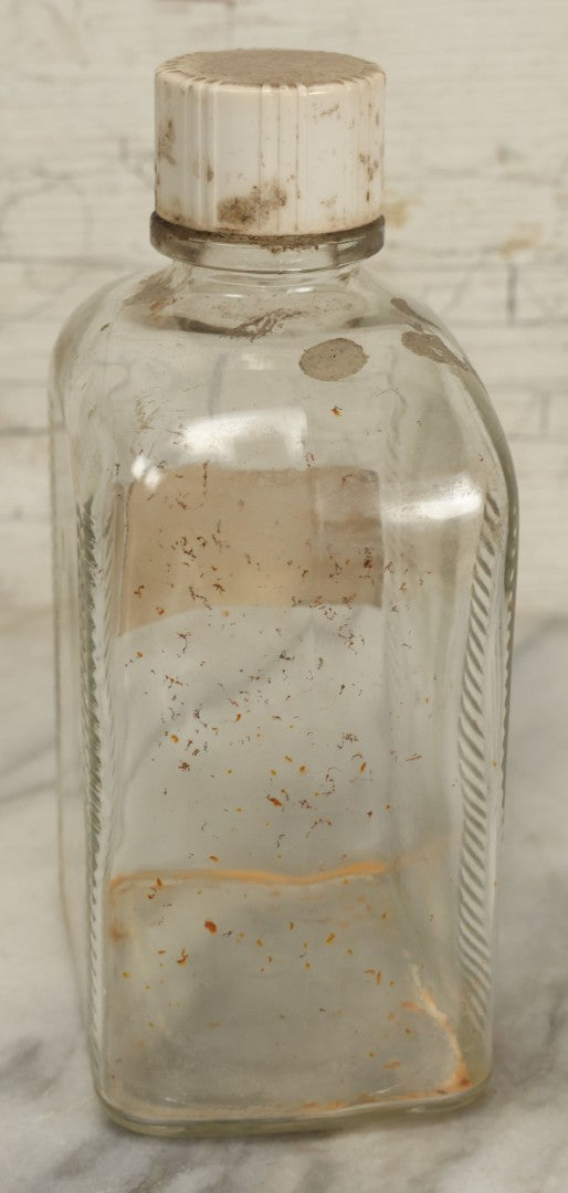 Lot 069 - Vintage Glass Pharmacy Jar Jug Bottle With Applied Paper Label, Completely Denatured Alcohol, Poison: Caution! With Skull And Crossbones, 7-5/8" Height