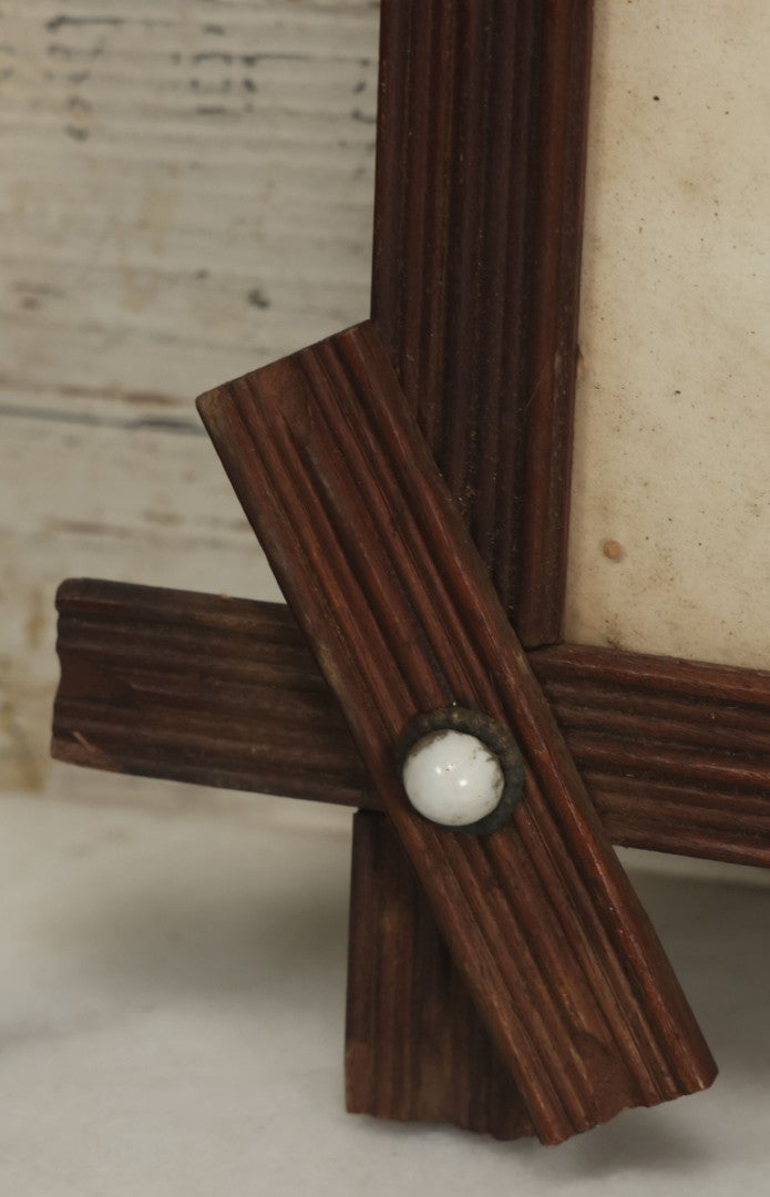 Lot 070 - "My Little White Kitties, Playing Dominoes" Antique Hand Colored Lithograph Published By Currier & Ives, In Original Period Frame With Mil Glass Adornments, Note Water Damage, Foxing, Warping, Overall Dimensions 20-3/8" x 16-3/8"