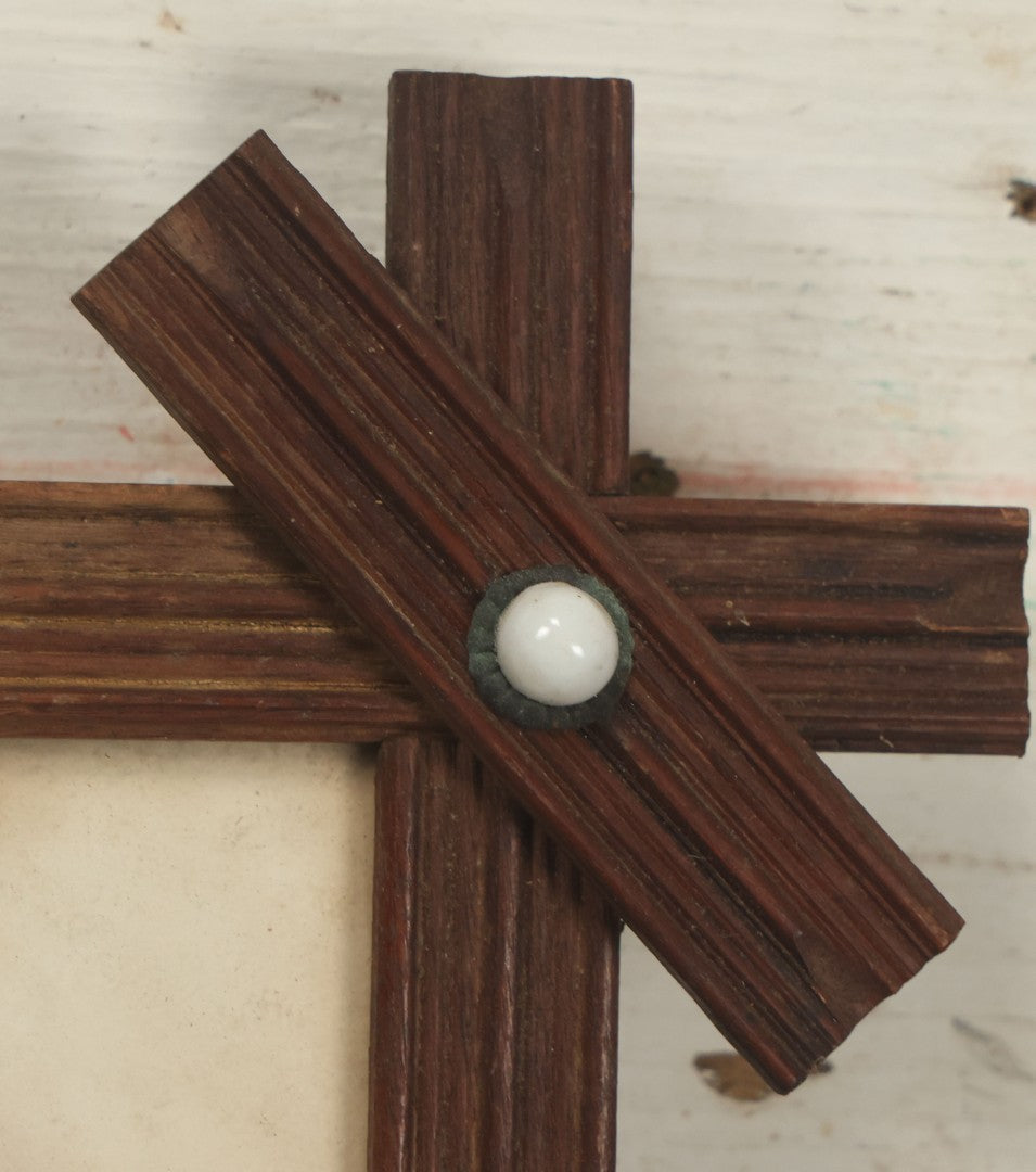 Lot 070 - "My Little White Kitties, Playing Dominoes" Antique Hand Colored Lithograph Published By Currier & Ives, In Original Period Frame With Mil Glass Adornments, Note Water Damage, Foxing, Warping, Overall Dimensions 20-3/8" x 16-3/8"