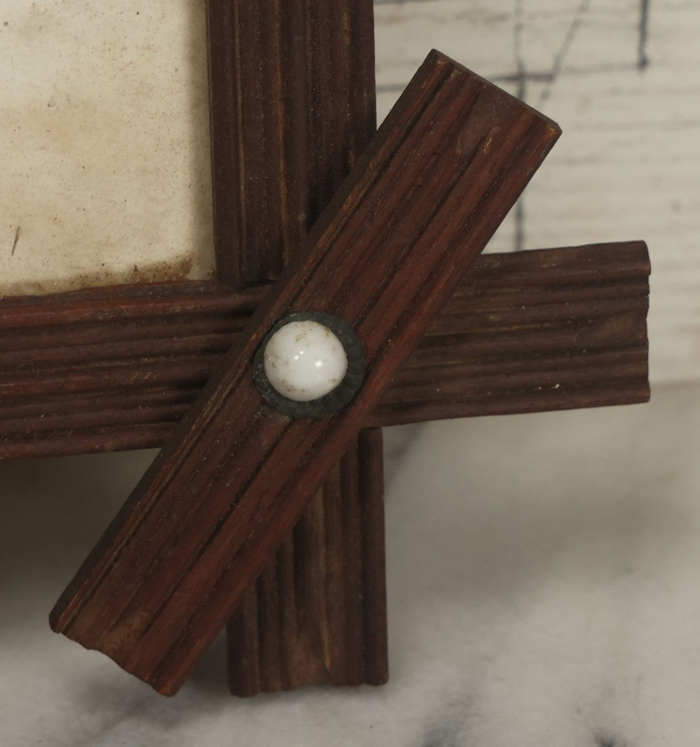 Lot 070 - "My Little White Kitties, Playing Dominoes" Antique Hand Colored Lithograph Published By Currier & Ives, In Original Period Frame With Mil Glass Adornments, Note Water Damage, Foxing, Warping, Overall Dimensions 20-3/8" x 16-3/8"