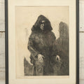 Lot 077 - Vintage Printer's Proof Etching Of A Man In A Black Robe, Artist Signed, Illegible, Circa 1960s, Overall Dimensions 11-5/8" x 14-5/8"