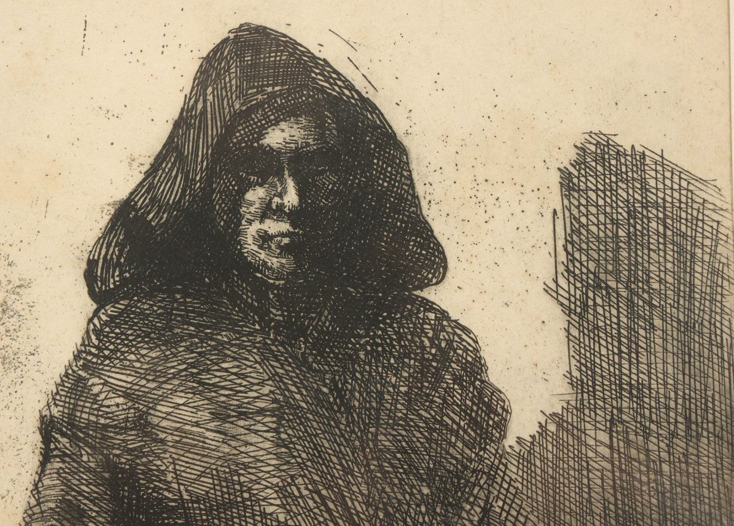 Lot 077 - Vintage Printer's Proof Etching Of A Man In A Black Robe, Artist Signed, Illegible, Circa 1960s, Overall Dimensions 11-5/8" x 14-5/8"