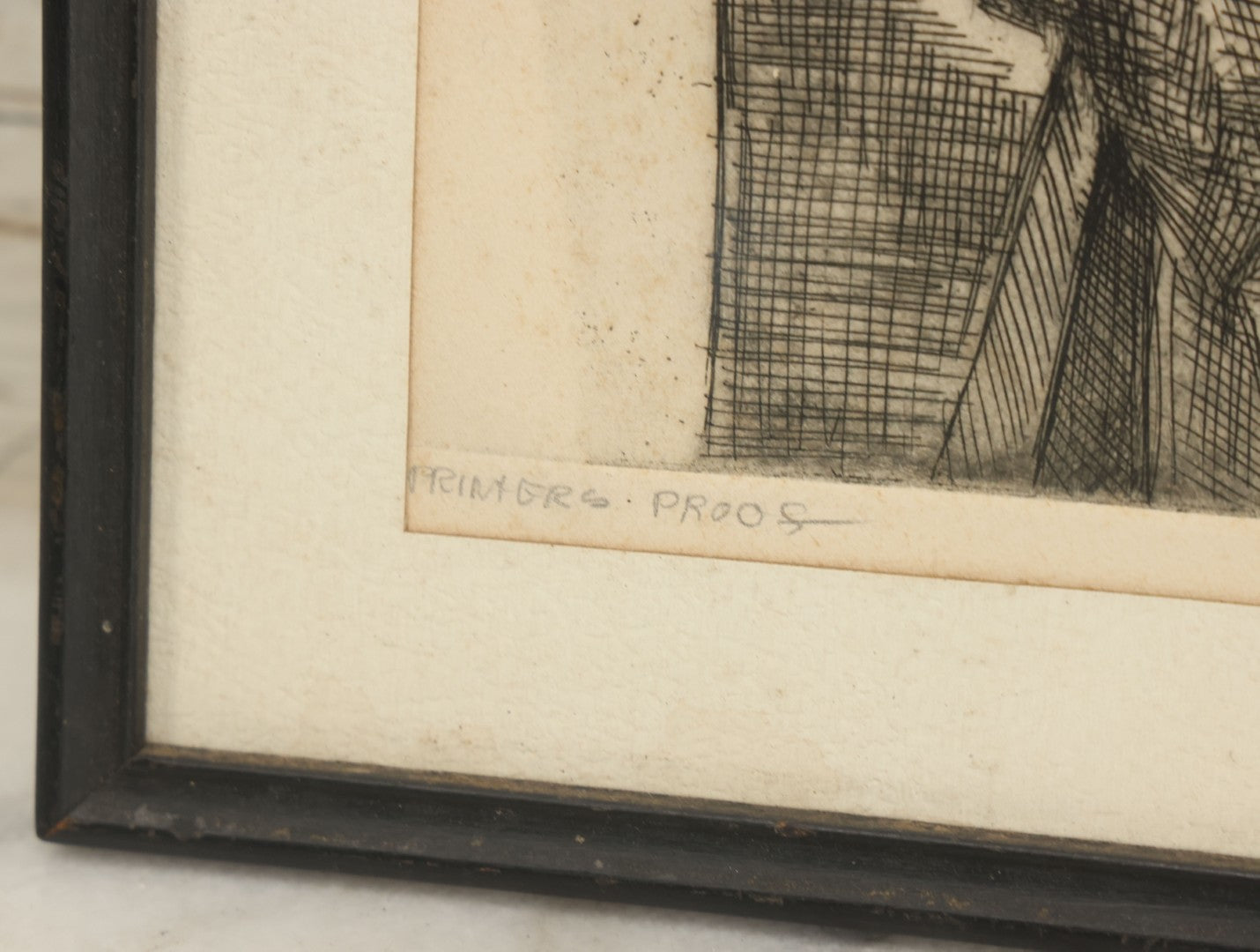 Lot 077 - Vintage Printer's Proof Etching Of A Man In A Black Robe, Artist Signed, Illegible, Circa 1960s, Overall Dimensions 11-5/8" x 14-5/8"