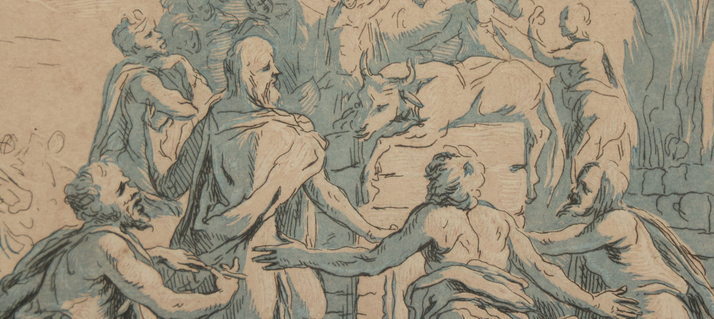 Lot 078 - Antique French Engraving, "Sacrifices D'Elie & Des Prophètes De Baal" ("Sacrifices Of Elijah And The Prophets Of Baal"), Engraved By P.P.A. Robert After Mathurin, Overall Dimensions 17-5/8" x 12-3/4"