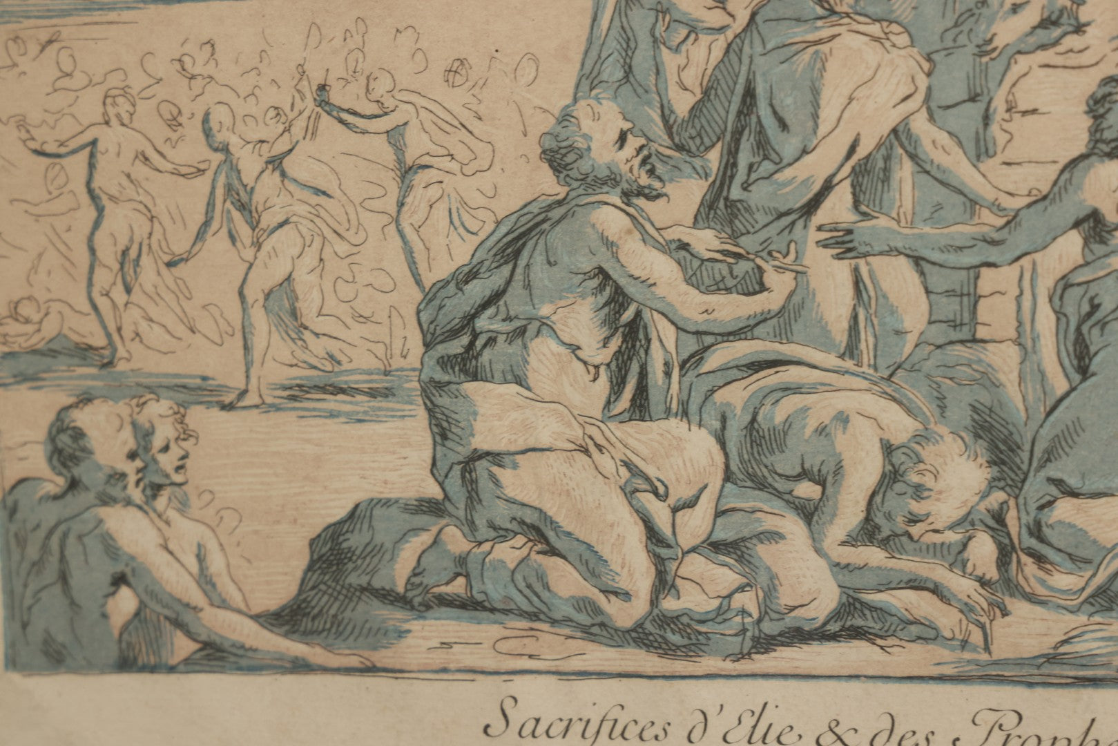 Lot 078 - Antique French Engraving, "Sacrifices D'Elie & Des Prophètes De Baal" ("Sacrifices Of Elijah And The Prophets Of Baal"), Engraved By P.P.A. Robert After Mathurin, Overall Dimensions 17-5/8" x 12-3/4"