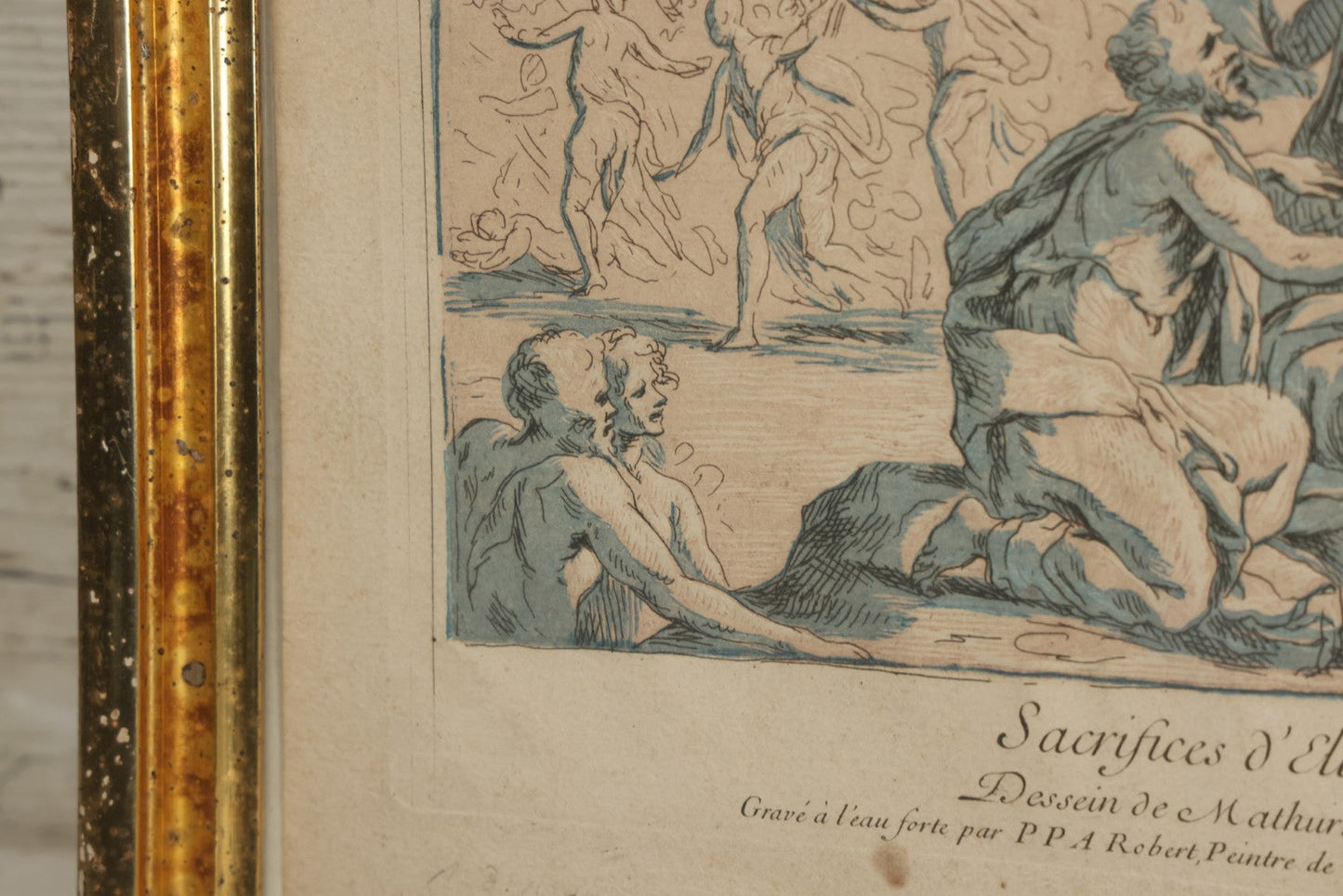 Lot 078 - Antique French Engraving, "Sacrifices D'Elie & Des Prophètes De Baal" ("Sacrifices Of Elijah And The Prophets Of Baal"), Engraved By P.P.A. Robert After Mathurin, Overall Dimensions 17-5/8" x 12-3/4"