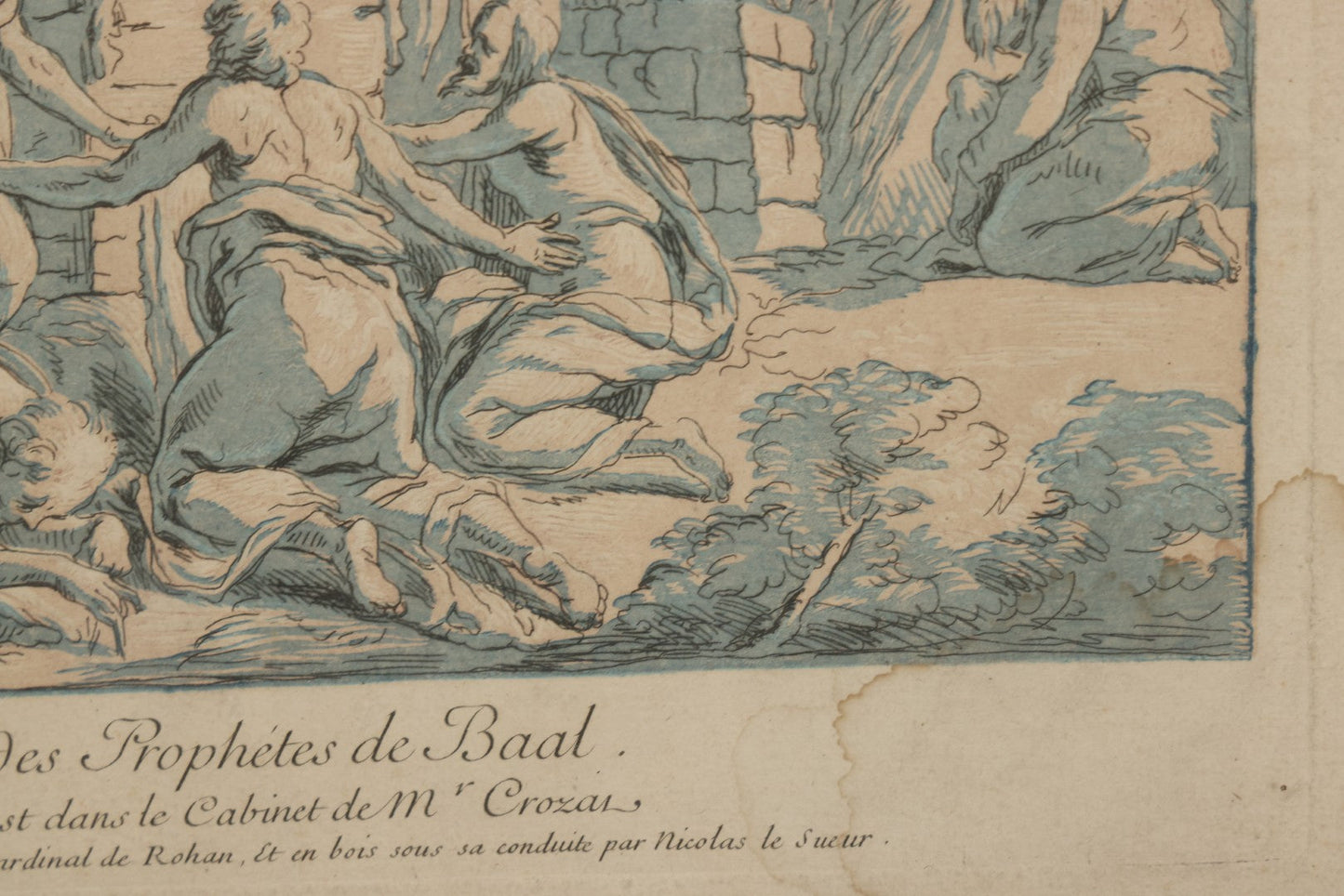 Lot 078 - Antique French Engraving, "Sacrifices D'Elie & Des Prophètes De Baal" ("Sacrifices Of Elijah And The Prophets Of Baal"), Engraved By P.P.A. Robert After Mathurin, Overall Dimensions 17-5/8" x 12-3/4"