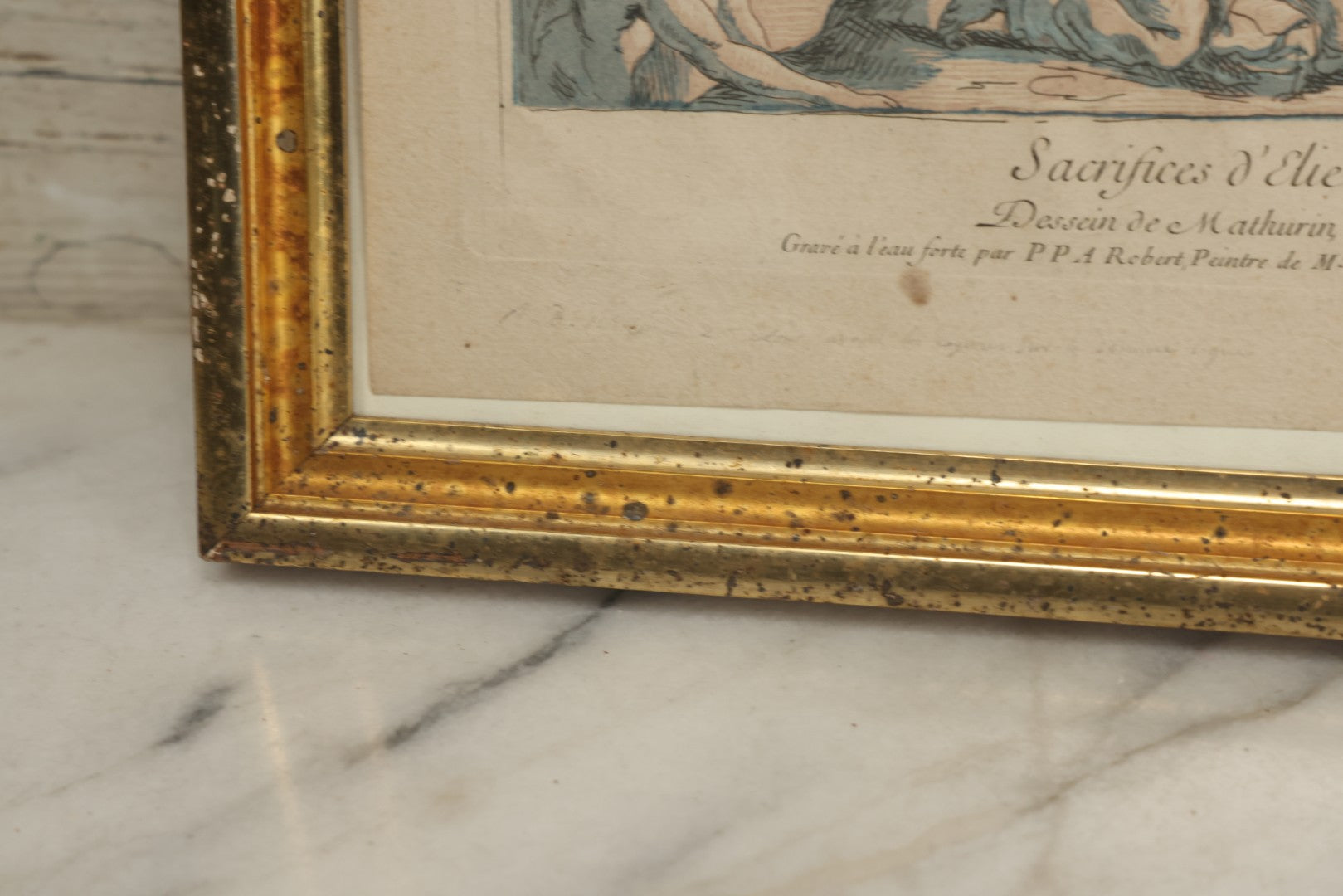 Lot 078 - Antique French Engraving, "Sacrifices D'Elie & Des Prophètes De Baal" ("Sacrifices Of Elijah And The Prophets Of Baal"), Engraved By P.P.A. Robert After Mathurin, Overall Dimensions 17-5/8" x 12-3/4"