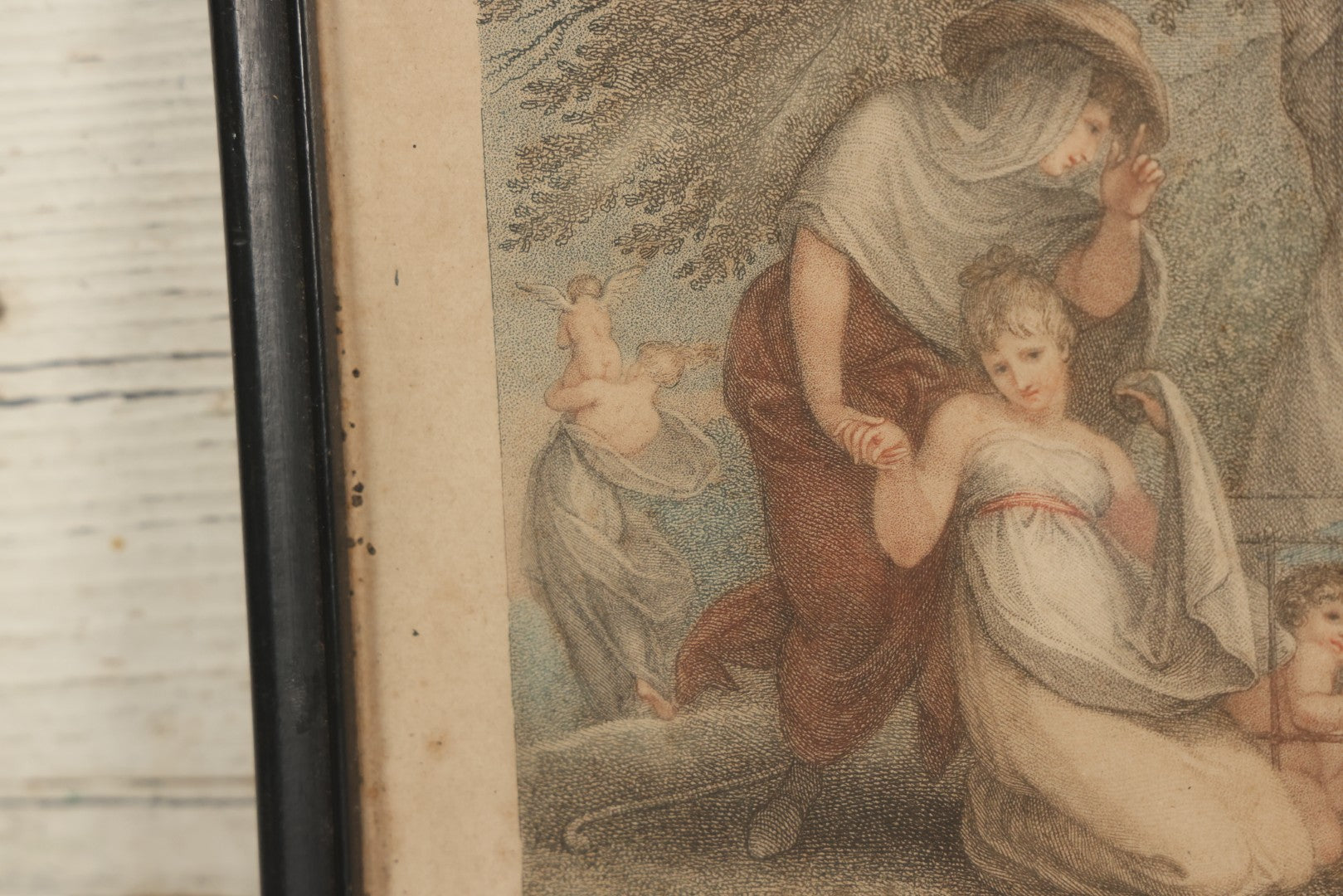 Lot 079 - Antique Stipple Engraving, Titled "Market Of Love" With Goddesses Fawning Over Cherubs, By Francesco Bartolozzi, Inscribed "To Her Royal Highness Princess Elizabeth" By Charles Guisan, Sold By A. Molteno, Printseller, Dated 1795, In Frame