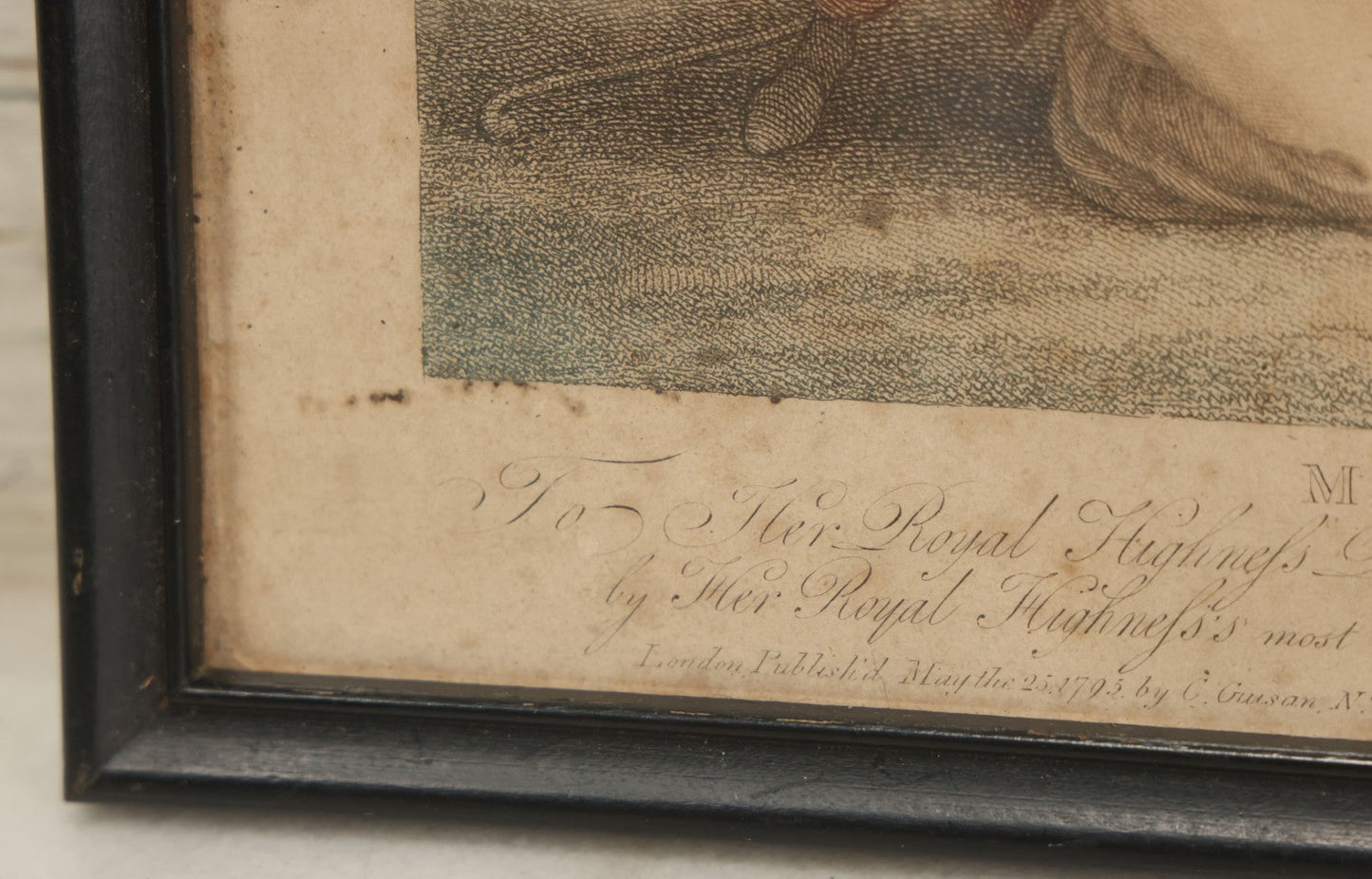 Lot 079 - Antique Stipple Engraving, Titled "Market Of Love" With Goddesses Fawning Over Cherubs, By Francesco Bartolozzi, Inscribed "To Her Royal Highness Princess Elizabeth" By Charles Guisan, Sold By A. Molteno, Printseller, Dated 1795, In Frame