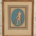 Lot 080 - Antique Neoclassical Hand Colored Print Depicting Hercules, Likely French, In Frame, Circa Early 19th Century, Overall Dimensions 7-1/8" x 8-1/2"