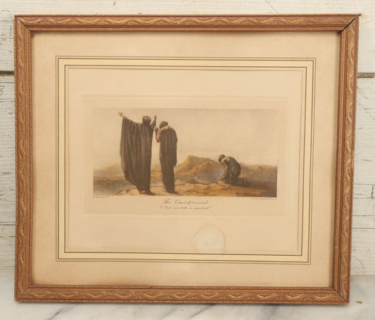 Lot 081 - Antique Religious Print, Titled "The Omnipresent" With Inscription "O God, Our Help In Ages Past," Copyright House Of Art, New York, Charles Hauff, Ltd., London, In Frame, Overall Dimensions 13" x 11"
